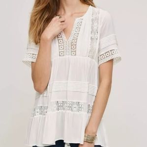 Anthropologie White Lace Blouse